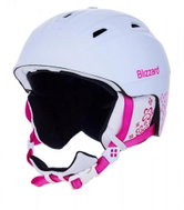 Blizzard Demon Ski Helmet Junior - white matt/magenta flowers 51-55cm - Ski Helmet