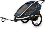 HAMAX Outback 2in1 - Double Wheelchair incl. arm + pushchair set - Navy/White, reclining - Bike Trolley