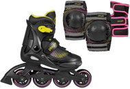 Kids Roller Skates Playlife Joker Yellow Glow Combo - Roller Skates