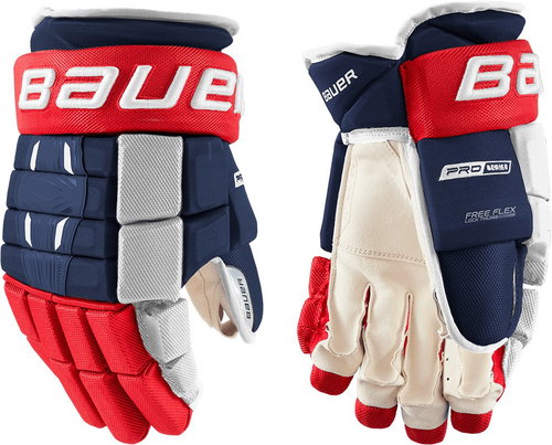 Bauer Pro Series S21 INT Intermediate, 12", tmavě modré-červené-bílé, BA25 - Hockey Gloves - Main image