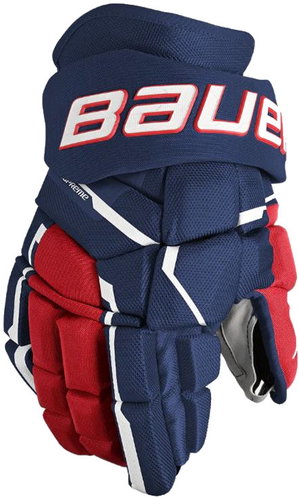 Bauer Supreme Mach S23 INT Intermediate, tmavě modré-červené-bílé, 12", BA25 - Hockey Gloves - Main image
