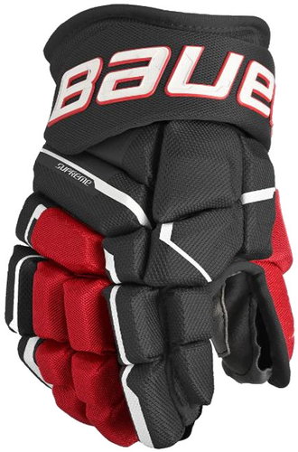 Bauer Supreme Mach S23 JR Junior, černé-červené, 10", BA25 - Hockey Gloves - Main image