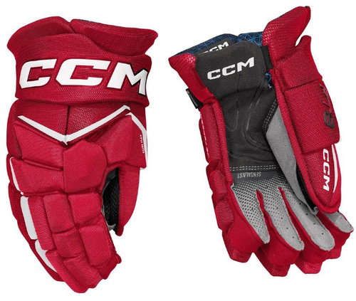 CCM Jetspeed FT8 JR red and white, Junior, 12", CCM25 - Hockey Gloves - Main image