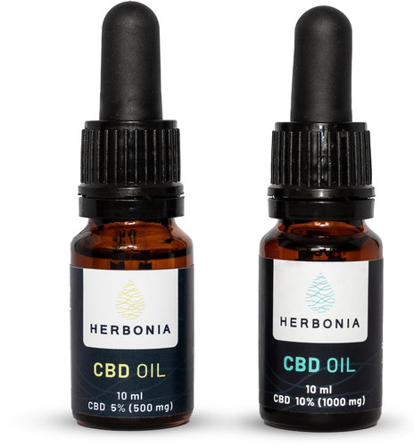 Herbonia Výhodný balíček pro pár, Varianta: 5% CBD Konopný olej, 10 ml + 10% CBD Konopný olej, 10 ml - CBD - Main image
