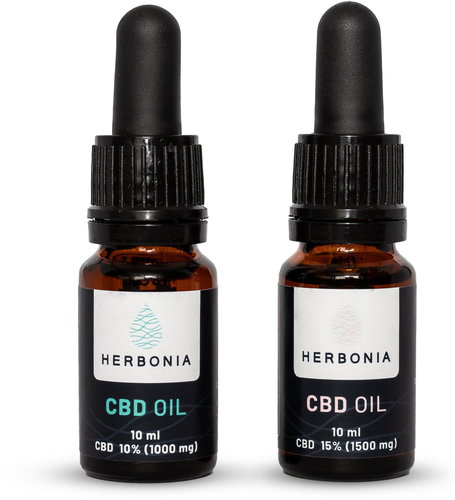 Herbonia Advantageous package for couple, Variant: 10% CBD Hemp Oil 10 ml + 15% CBD Hemp Oil 10 ml - CBD - Main image