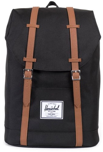 Herschel Retreat Black / Tan Synthetic Leather - City Backpack - Main image
