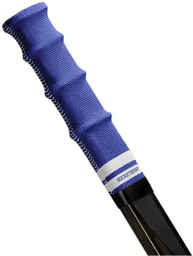 RocketGrip Fabric Grip end cap blue-white, HS25 - Hockey Stick Butt End - Main image