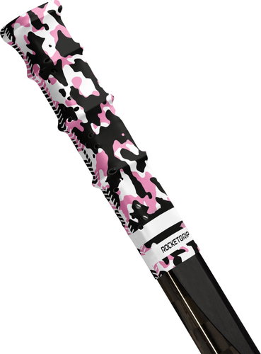 RocketGrip Hole Tip Camo Grip pink-black, HS25 - Hockey Stick Butt End - Main image
