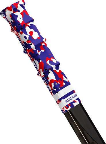 RocketGrip Hole Tip Camo Grip dark blue-red, HS25 - Hockey Stick Butt End - Main image