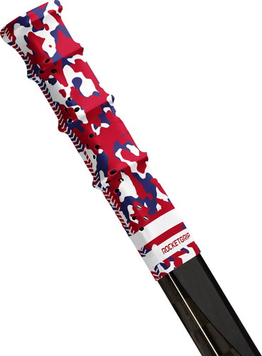 RocketGrip Hole end cap Camo Grip blue-red, HS25 - Hockey Stick Butt End - Main image