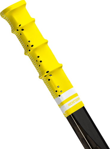 RocketGrip Hole colour Grip Yellow-White, HS25 - Hockey Stick Butt End - Main image