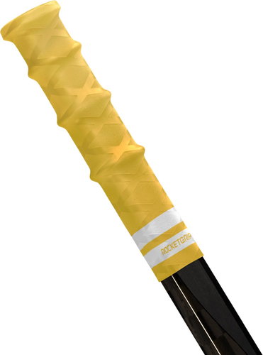 RocketGrip Rubber Ultra Grip end cap yellow-white, child-HS25 - Hockey Stick Butt End - Main image