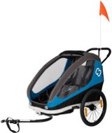 HAMAX Traveller dvoumístný za kolo vč. ramena + kočárkový set  Petrol Blue/Grey - Child Bicycle Trailer