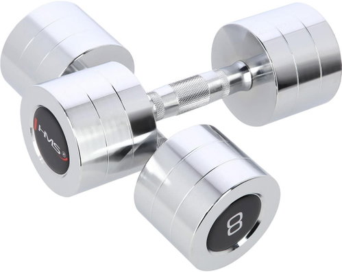 Chrome plated dumbbells HMS CHD08 2 x 8 kg - Dumbell - Main image