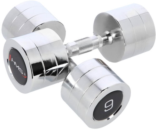 Chrome plated dumbbells HMS CHD09 2 x 9 kg - Dumbell - Main image