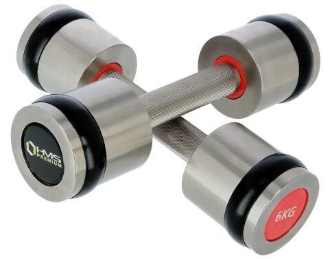 Chromed professional dumbbells HMS PREMIUM HH06 2 x 6 kg - Dumbell Set - Main image