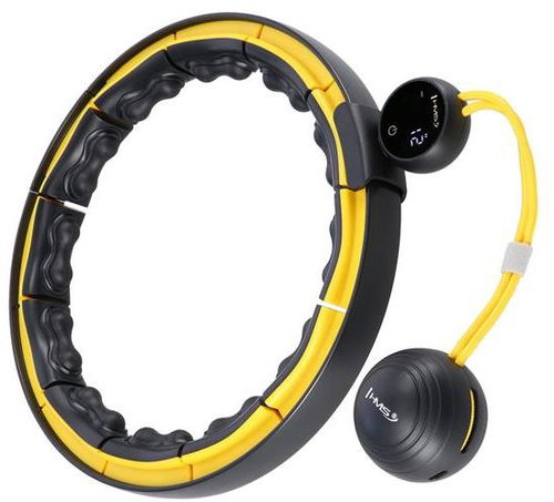 HMS Massage hula hoop HMS HHM21 with weights, magnets and counter black/yellow - Hula Hoop - Main image