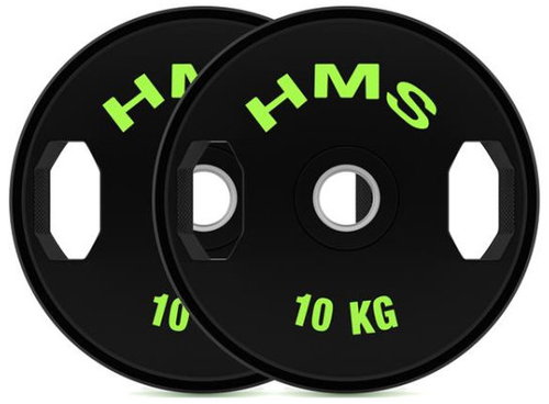 HMS Set of rubberized Olympic discs TOG10 2 × 10 kg - Gym Weight - Main image