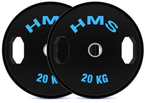HMS Set of rubberized Olympic discs TOG20 2 × 20 kg - Gym Weight - Main image