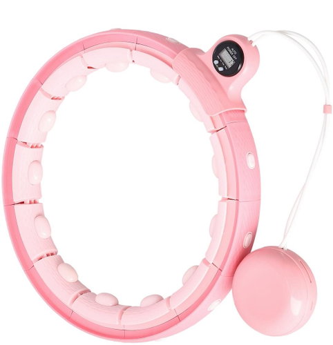 FH02 Růžová masážní hula hoop obruč se závažím a počítadlem home - Hula Hoop - Main image