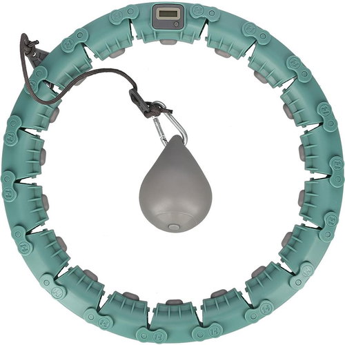 FH03 Green massage hula hoop with weights and counter home - Hula Hoop - Main image