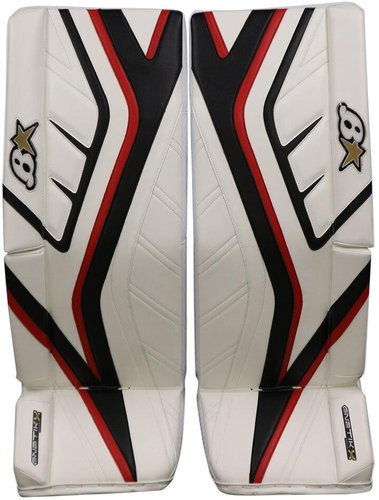 Brian’s G-netik X SR, White-Black-Red, Senior, 33+1“ - Goalie Pads - Main image