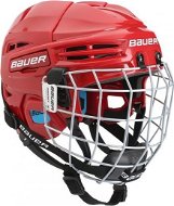 Bauer Prodigy Combo YTH, červená, Dětská, 48-53cm - Hokejová helma