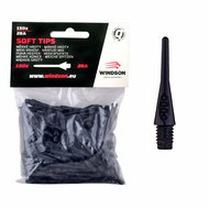Windson Micro Plastic tips 18 mm, 150 pcs, black - Dart Tips