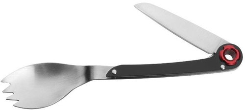 Schwarzwolf LATEMAR closing knife set with spoon in polyester bag black - Multitool  - Main image