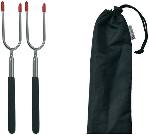 SCHWARZWOLF LIPNO set of 2 telescopic roasting forks in case, black/silver - Fork - Main image