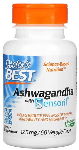 Doctor's Best Ashwagandha Sensoril 125mg 60 vegetable capsules - Herbal Extract - Main image