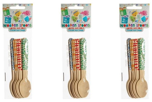 Intertan SA Tessera Dřevěné lžíce pro děti 14 cm, 3 × 8 ks - Cutlery Set - Main image