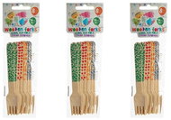 Intertan SA Tessera Dřevěné vidličky pro děti 14 cm, 3 × 8 ks - Cutlery Set