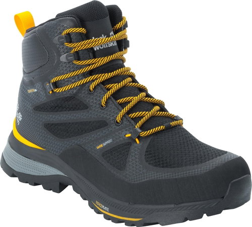 Jack Wolfskin Force Striker Texapore MID M, Black/Yellow, size EU 43/267mm - Trekking Shoes - Main image