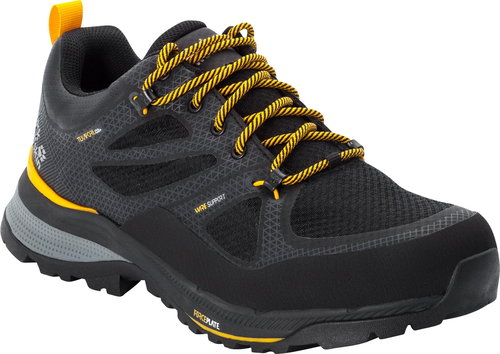 Jack Wolfskin Force Striker Texapore LOW M, Black/Yellow, size EU 44.5/276mm - Trekking Shoes - Main image
