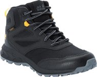 Jack Wolfskin Woodland Tex Mid K fekete/sárga EU 33 / 200 mm - Trekking cipő