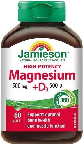 JAMIESON Magnesium 500 mg with vitamin D 500 IU 60 tablets - Magnesium - Main image
