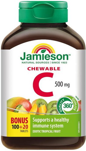 JAMIESON Vitamin C 500 mg tropical fruit 120 sucking tablets - Vitamin C - Main image