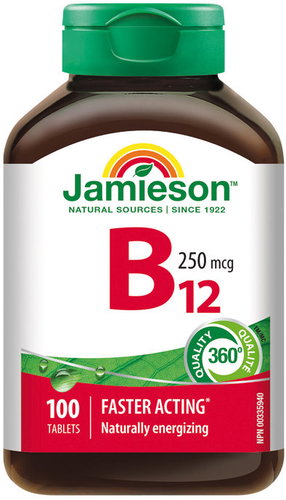 JAMIESON Vitamín B12 250 mcg 100 tablet - Vitamin B - Main image
