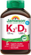 JAMIESON Vitamín K2 + D3 120 mcg + 1000 IUE 30 softgel kapslí - Vitamins
