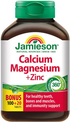JAMIESON Ca + Mg + Zn 120 Tablets - Dietary Supplement - Main image