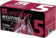 Wellion MEDFINE Jehly inzulinového pera 0,23 × 5 mm 32G 100 ks - Zdravotnické jehly