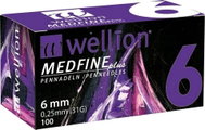 Wellion MEDFINE Jehly inzulinového pera 0,25 × 6 mm 31G 100 ks - Zdravotnické jehly