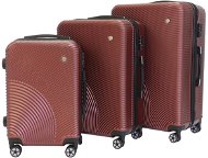 Sada 3 kufrov T-class 2011, M, L, XL TSA zámok, rozšíriteľné (vínové) - Sada kufrov