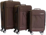 Set of 3 suitcases T-class 352, M, L, XL, TEXTILE+GIFT, (brown) - Case Set