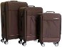 Set of 3 suitcases T-class 352, M, L, XL, TEXTILE+GIFT, (brown) - Case Set