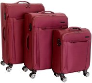 Set of 3 suitcases T-class CTS 0008, S, L, XL, TEXTILE, TSA lock, (burgundy) - Case Set