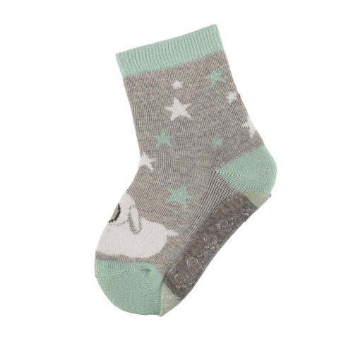 Sterntaler Abs non-slip foot Air sheep Stanley, grey 8151968, 24 - Socks - Main image