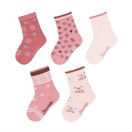 Sterntaler winter 5 pairs girls pink 8422149, 22 - Socks - Main image