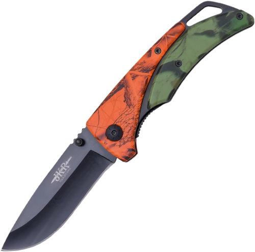 JKR Folding knife, camouflage, green-orange - Pocket Knife - Main image